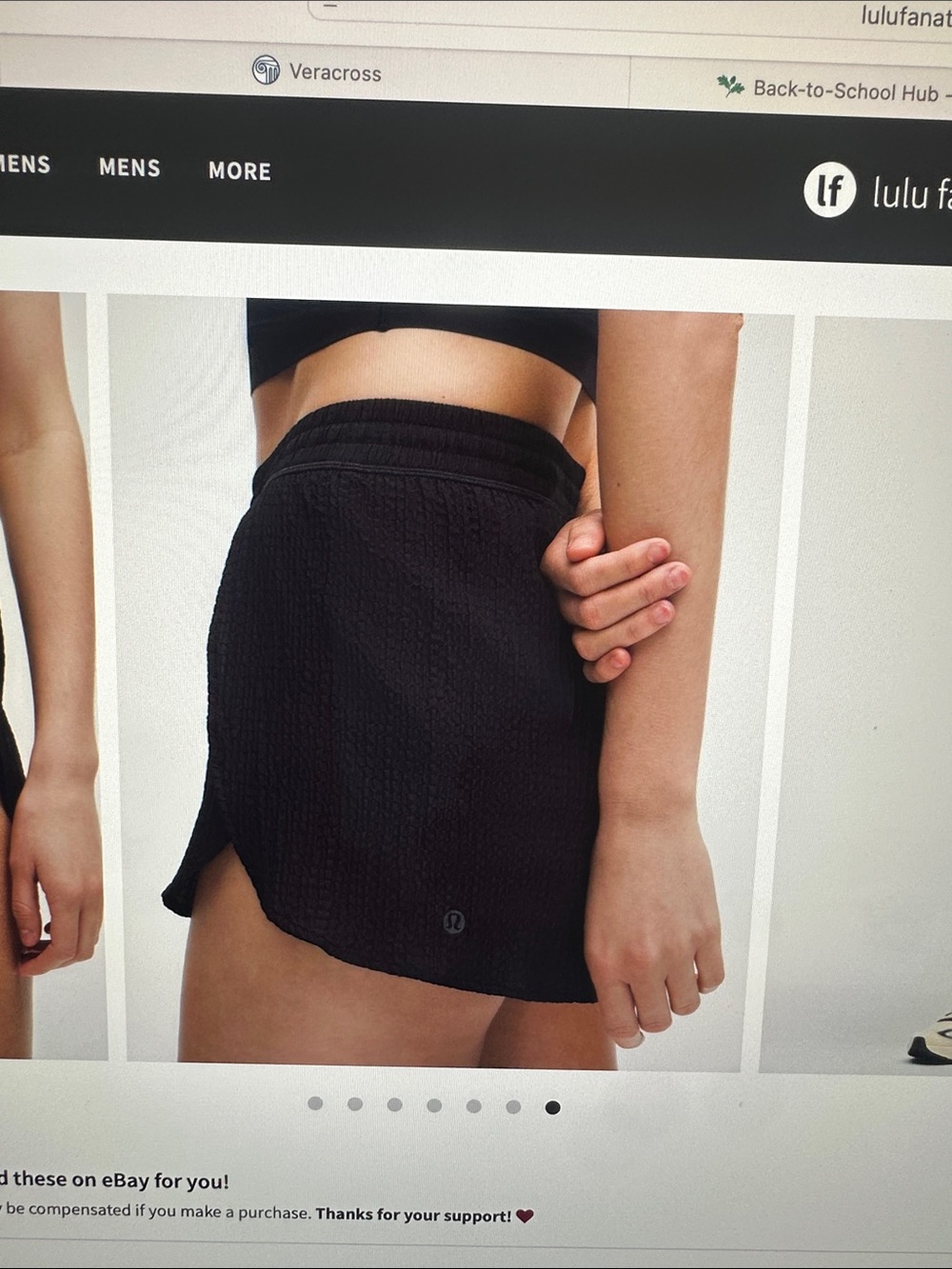 lululemon athletica Black Textured Athletic Skort